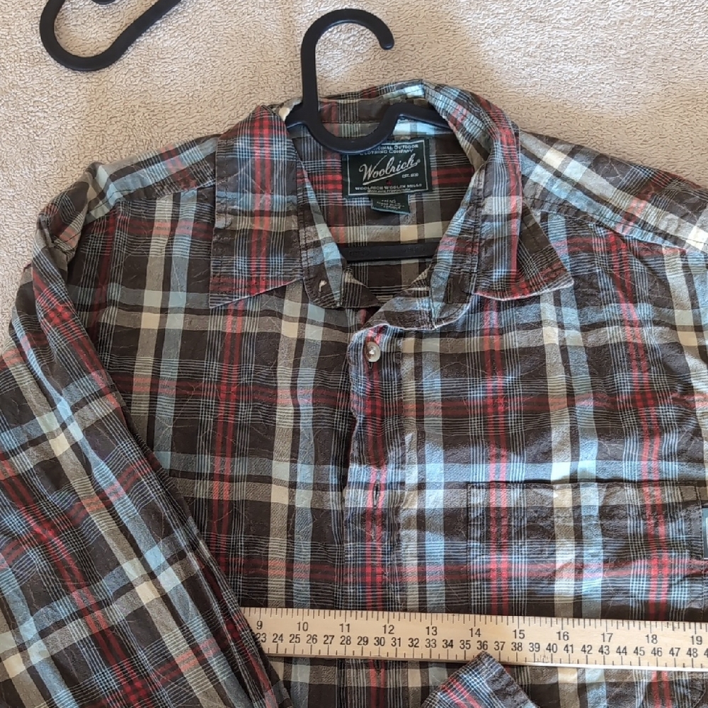 Woolrich Red and Brown Casual Button Down Shirt